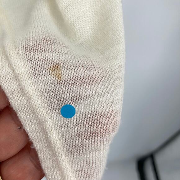 She & Sky Silk Blend Cream Knit Sleeveless Cardigan Coastal Beach Size Large - Picture 6 of 9